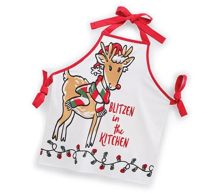 Christmas Apron Blitzen In The Kitchen Men/ Women's A3106