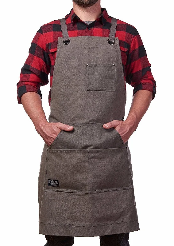 Heavy Duty 16 oz Waxed Canvas Work Apron (Grey) - HDG901G