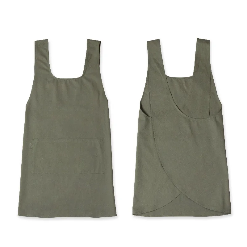 Hudson Durable Goods Cross Back Smock Apron for Women in Sage