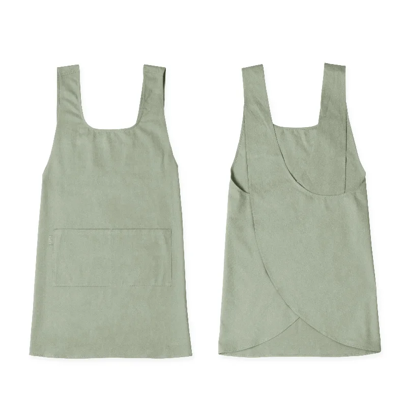 Hudson Durable Goods Smock Cross Back Apron for Women in Eucalyptus