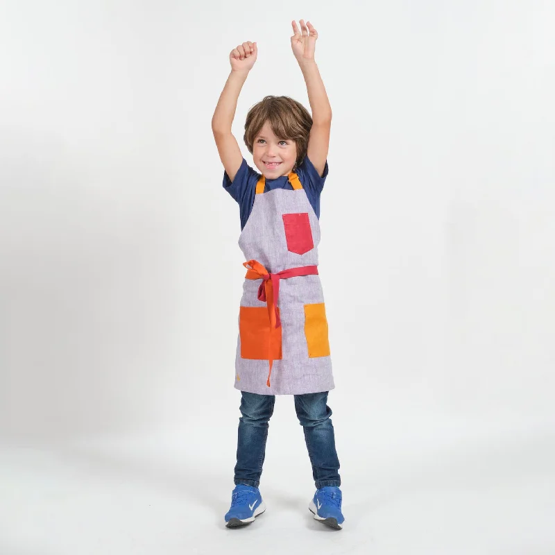 Kids Purple Rainbow Apron