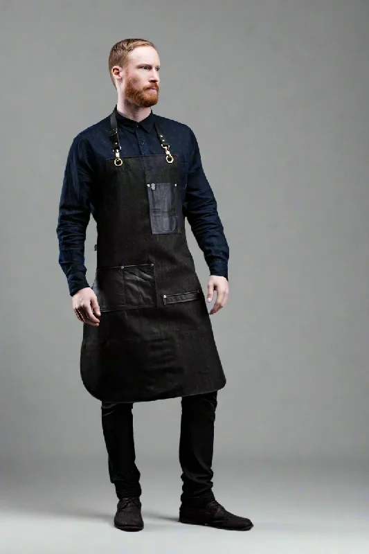 Leather Pocket Bartender - Charcoal Denim