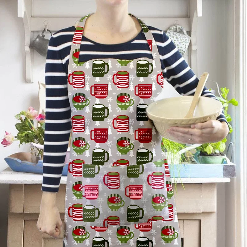 Lushomes Cotton Kitchen Apron for Women, Grey Printed Cooking Apron for men, cooking aprons for women, kitchen apron for men, Cotton Absorbant, aprin, apren, Apron Size: 60X80 Cm; Pack Of: 1