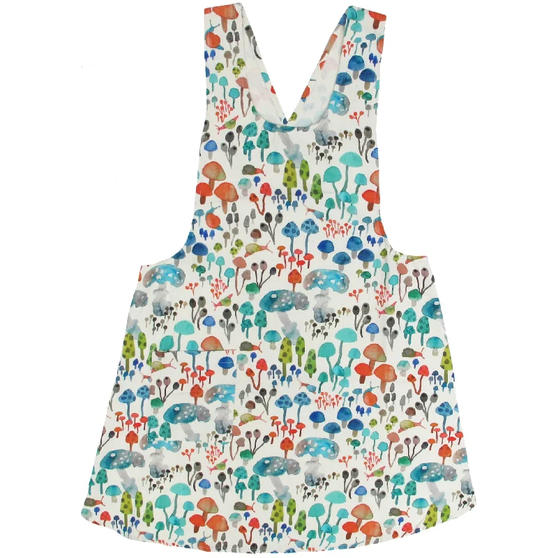 Pinafore Apron- Mushroom Blues