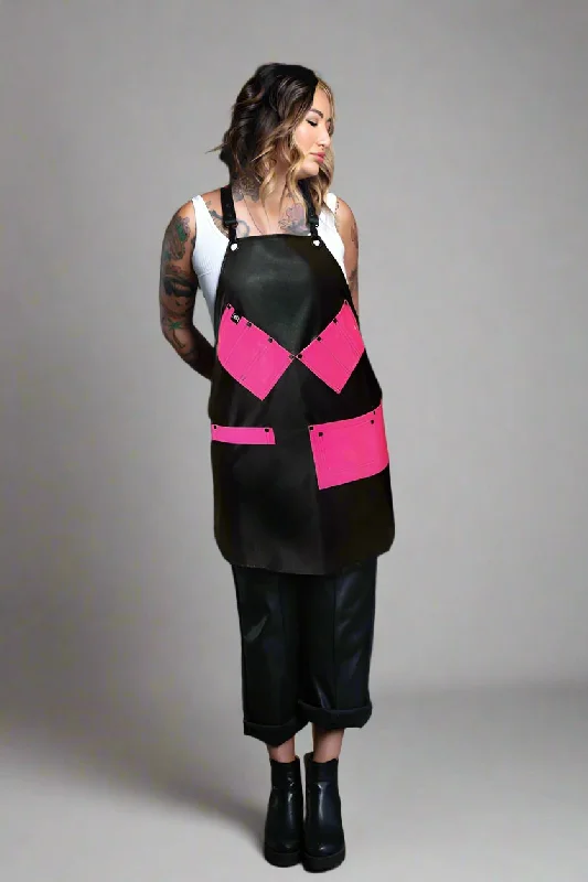 Pink & Black Vinyl Stylist Apron