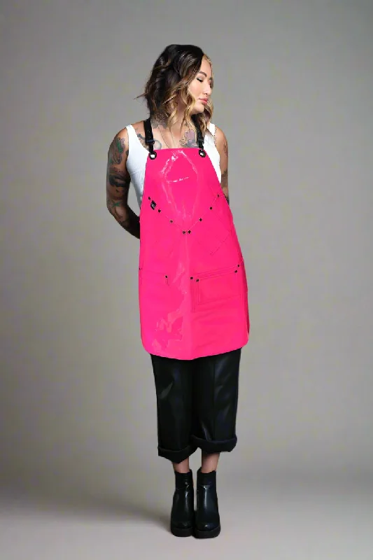 Pink Patent Vinyl Stylist Apron