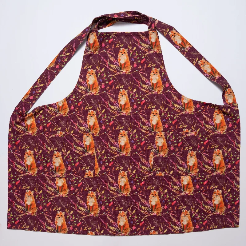 Smock Apron- Fox in plum