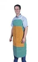 Tillman 6242FDLP 24" x 42 Green Bib Apron with Leather Patch (1 Apron)