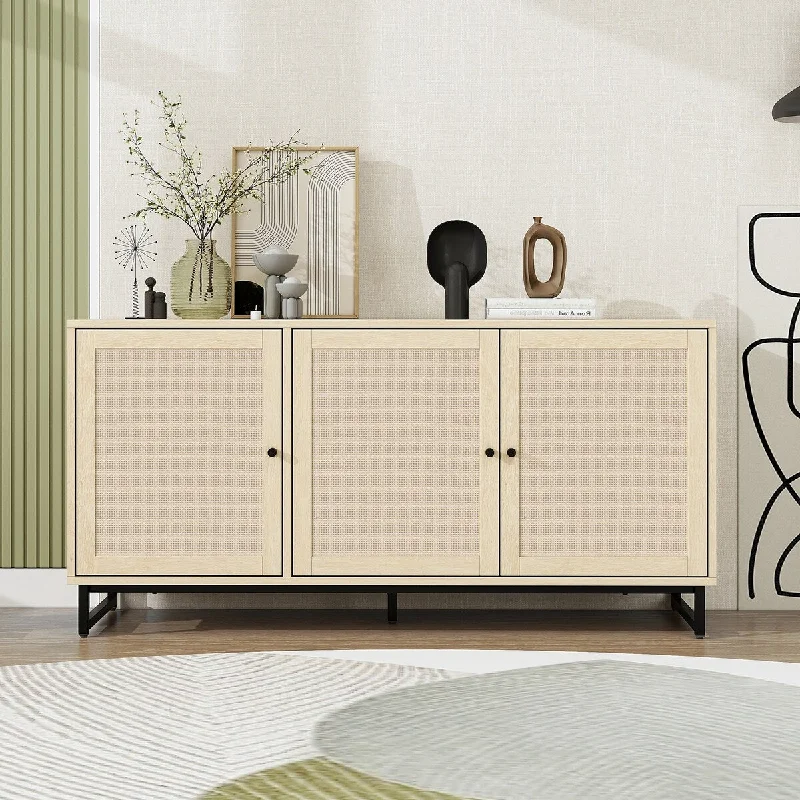 3 Door Cabinet Sideboard Accent Cabinet - N/A