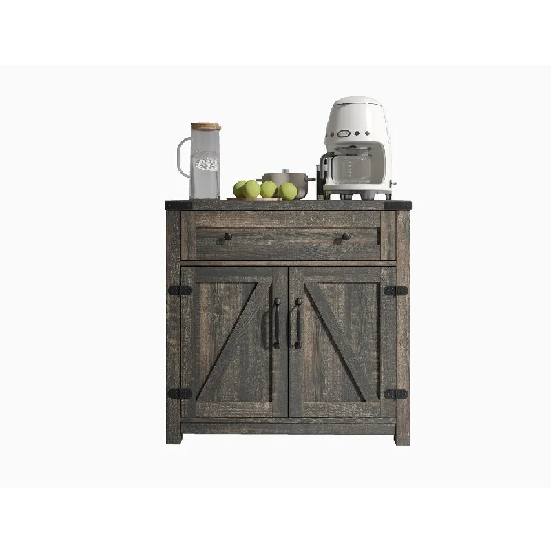 Modern Farmhouse Double Barn Door Accent Cabinet