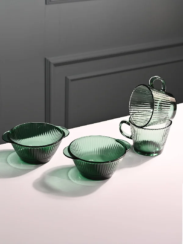 Glass Snack Server Set of 4 - Sleek & Stylish