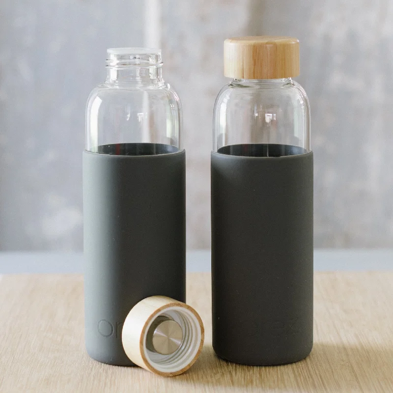 Glass Water Bottle with Bamboo Lid