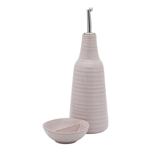 Ottawa Oil Bottle & Salt Dish Set Blush