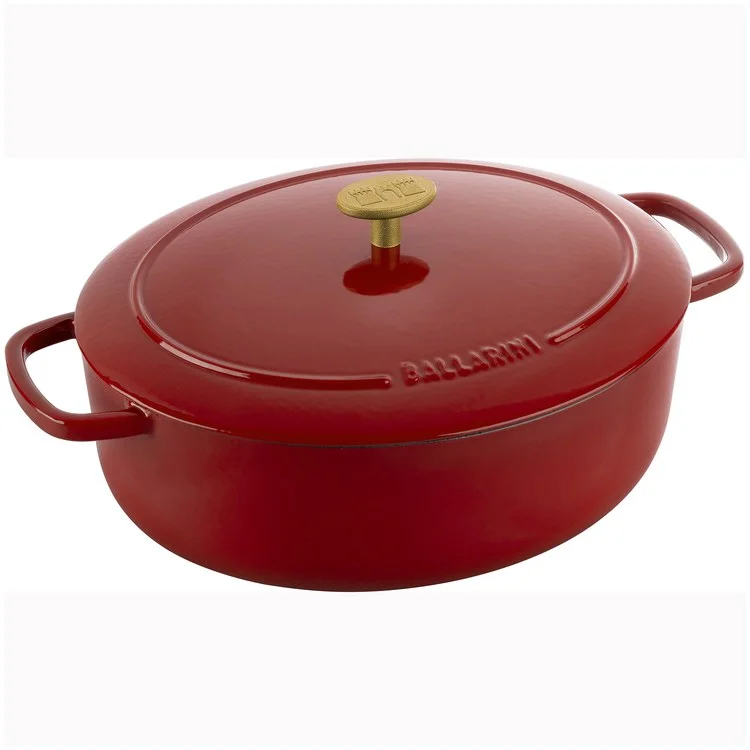 Bellamonte 4.75-Quart Cast Iron Oval Dutch Oven - Pomodoro Red