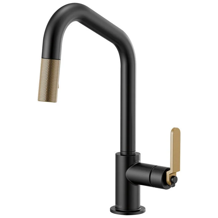 Litze Single Handle Pull Down Faucet with Angled Spout/Industrial Handle