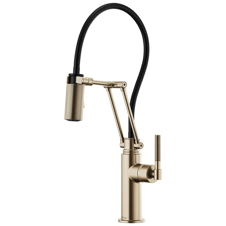 Litze Single Handle Articulating Pull Down Kitchen Faucet with Knurled Handle