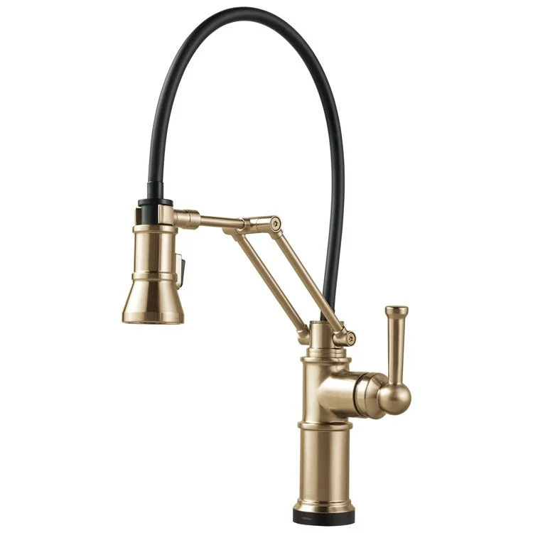 Kitchen Faucet Artesso SmartTouch Technology Articulating with Semi-Flexible Hose 1 Lever ADA Brilliance Luxe Gold 1.8 Gallons per Minute