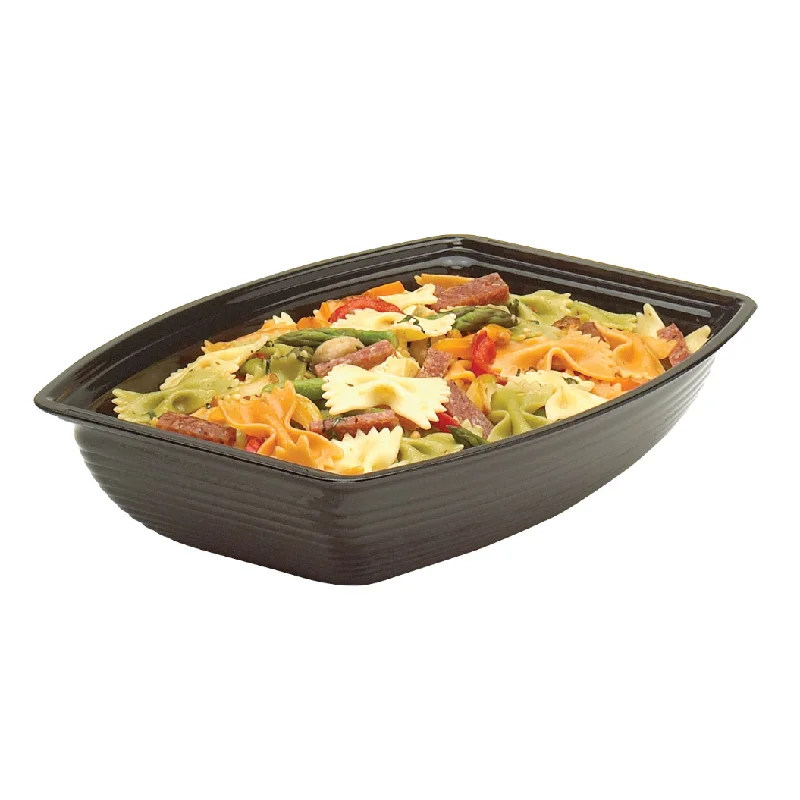 Cambro 5 Qt Rectangle Ribbed Bowl, Black