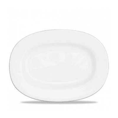 Churchill APR AO131 Alchemy White 13" Rimmed Oval Bowl, White, 6 /Case