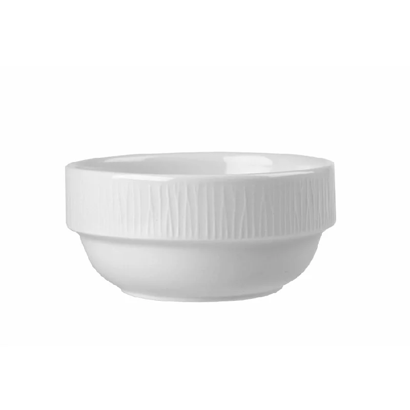 Churchill Bamboo 10 Oz Stacking Bowl, White, 6 /Case - WHBALB101