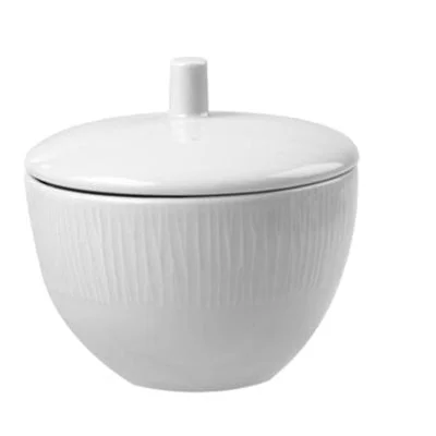 Churchill Bamboo 8 Oz Open Sugar Bowl, White 12 /Case - WHBALSGR1