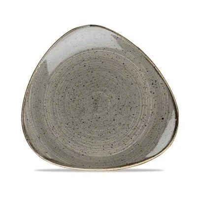 Churchill Stonecast 10.5" Triangle Plate, Peppercorn Grey 12 /Case -  SPGSTR101