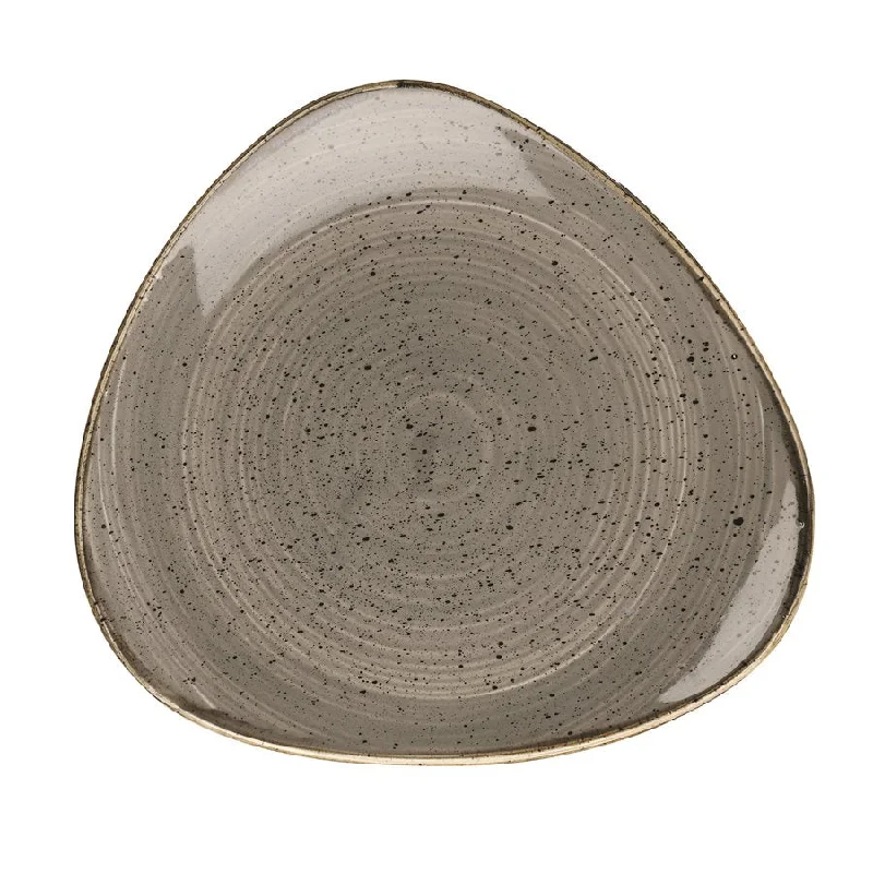 Churchill Stonecast 12.25" Triangle Plate, Peppercorn Grey, 6 /Case - SPGSTR121