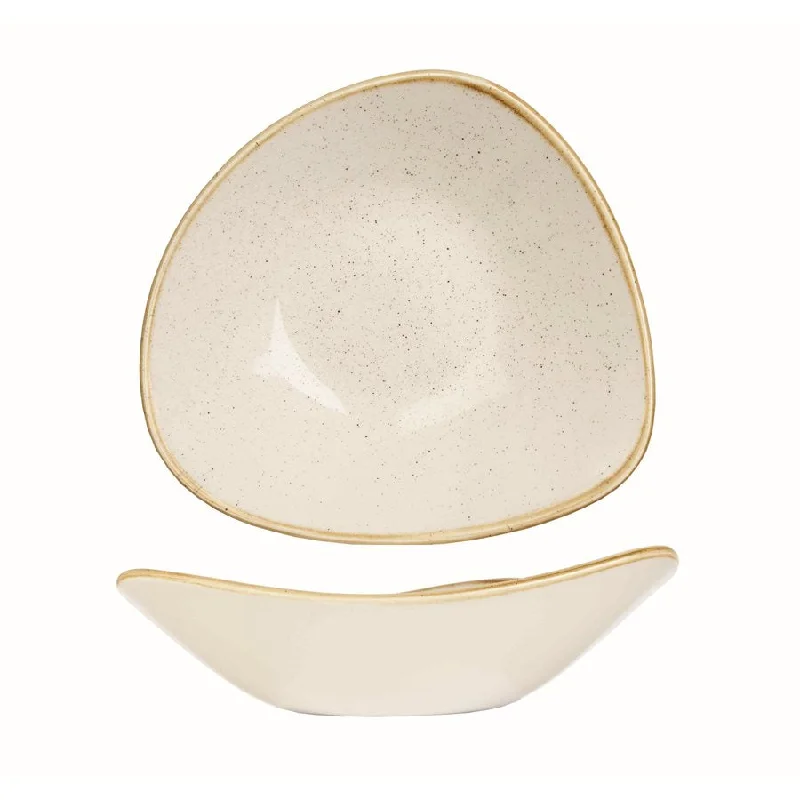 Churchill Stonecast 13 Oz Triangle Bowl, Barley White 12 /Case - SWHSTRB71