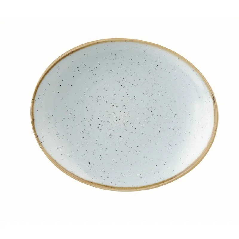 Churchill Stonecast 7.75" x 6.25" Oval Plate, Duck Egg Blue 12 /Case - SDESOP7