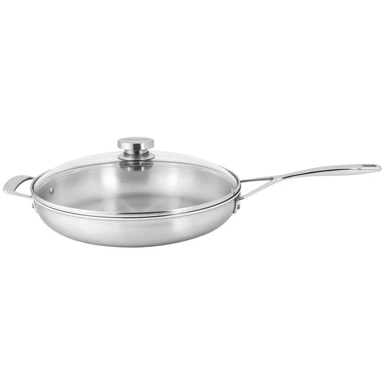 Essential 5-Ply 12.5" Stainless Steel Fry Pan with Lid