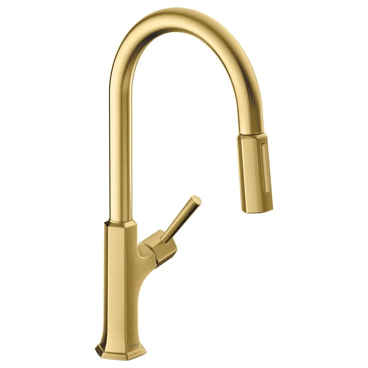 Kitchen Faucet Locarno Magnetic Docking 1 Lever ADA Brushed Gold Optic Pull Down 2 Function 150 Degree Swivel 8-7/8 Inch 1.75 Gallons per Minute