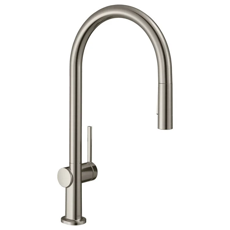 Kitchen Faucet Talis N 1 Lever ADA Steel Optic Pull Down 2 Function High Arc 360 Degree Swivel 8-1/4 Inch 1.75 Gallons per Minute