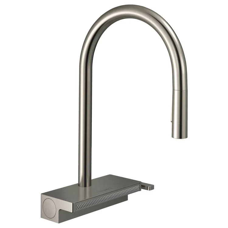 Kitchen Faucet Aquno Select 1 Lever Steel Optic Pull Down 3 Function Gooseneck 150 Degree Swivel 1.75 Gallons per Minute