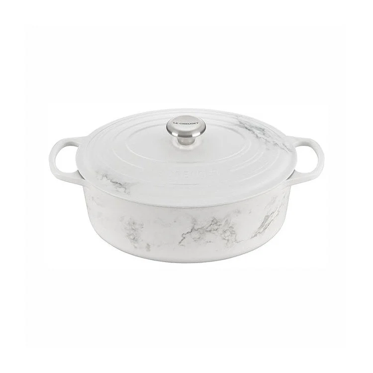 Signature 6.75-Quart Oval Dutch Oven - Marble Applique