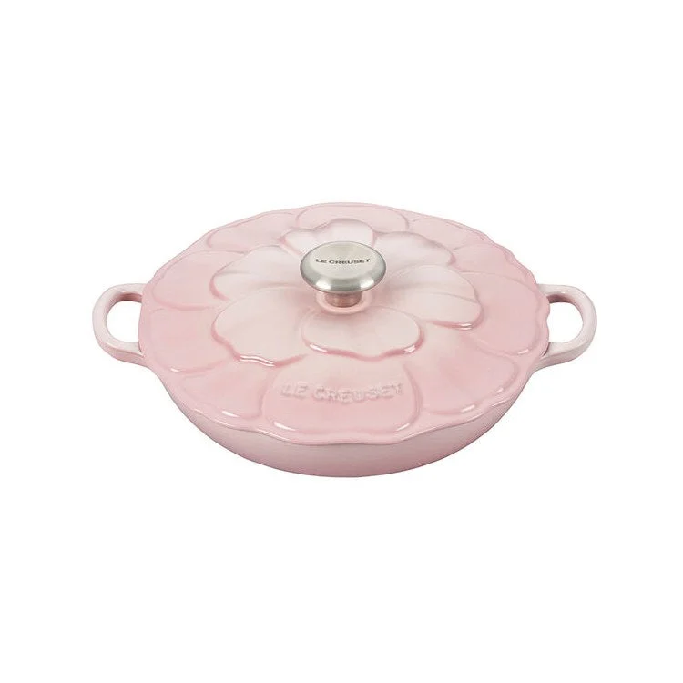 Signature 2.25-Quart Enameled Cast Iron Petal Braiser - Shell Pink