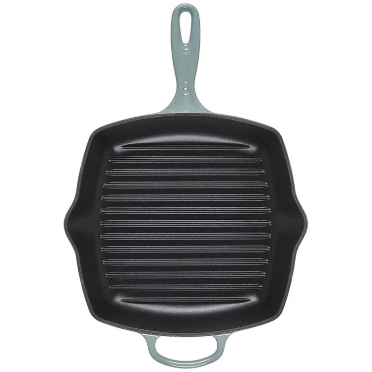 Signature 10.25" Cast Iron Square Skillet Grill - Sea Salt