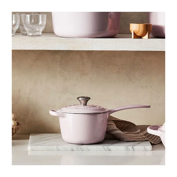 Signature 1.75-Quart Cast Iron Saucepan with Stainless Steel Knob - Shallot