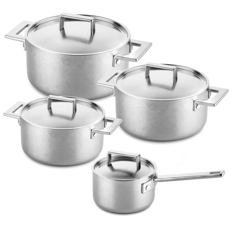 Attiva Pewter Eight-Piece Cookware Set