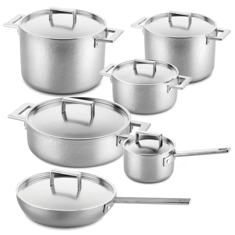 Attiva Pewter Twelve-Piece Cookware Set