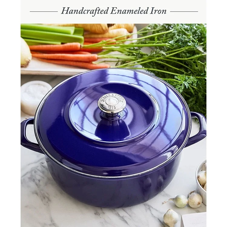 5.3-Quart 1873 Enameled Iron Dutch Oven - Cobalt Blue