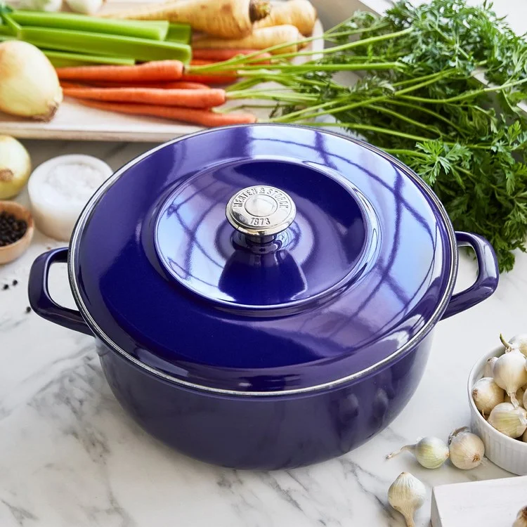 7-Quart 1873 Enameled Iron Dutch Oven - Cobalt Blue