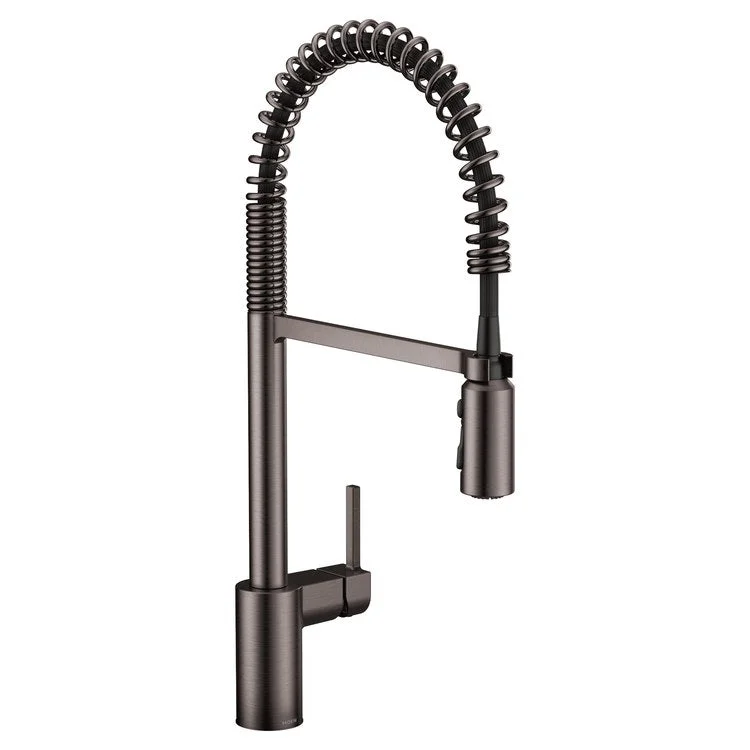 Kitchen Faucet Align Pre-Rinse Spring 1 Lever ADA Black Stainless High Arc 1/3 Hole 1.5 Gallons per Minute