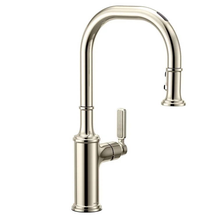 Kitchen Faucet Smyth 1 Lever ADA Polished Nickel High Arc 1/3 Hole Voice Activated 1.5 Gallons per Minute