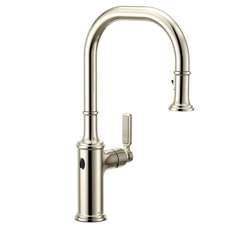 Kitchen Faucet Smyth 1 Lever ADA Polished Nickel High Arc 1/3 Hole MotionSense Wave 1.5 Gallons per Minute