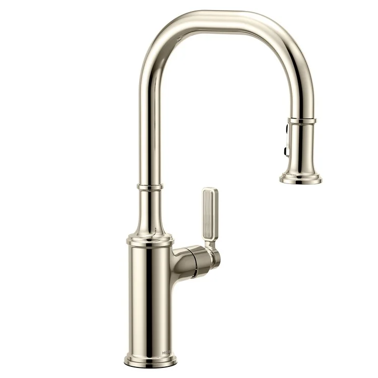 Kitchen Faucet Smyth 1 Lever ADA Polished Nickel High Arc 1/3 Hole PowerBoost 1.5 Gallons per Minute