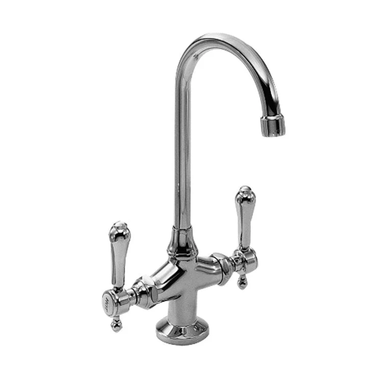 Bar Faucet Chesterfield 2 Lever ADA Antique Brass Spout Height 10 Inch