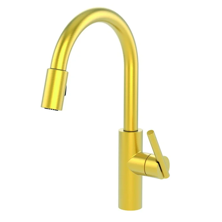 Kitchen Faucet East Linear 1 Lever ADA Satin Brass PVD Pull Down Spout Height 9-1/7 Inch 1.8 Gallons per Minute