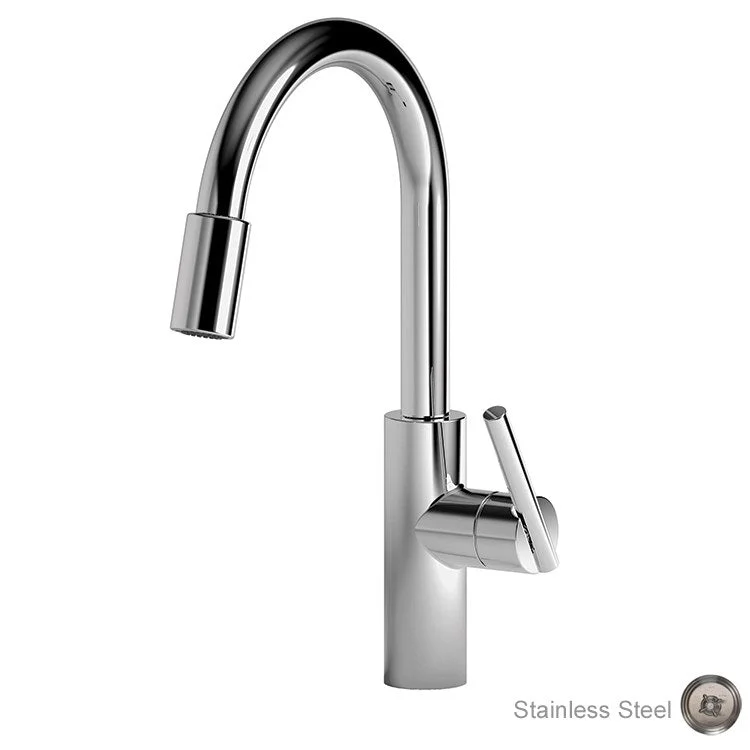 East Linear Single Handle Pull Down Kitchen Faucet