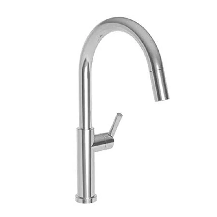 Kitchen Faucet East Linear 1 Lever ADA Polished Chrome Pull Down Spout Height 10 Inch 1.8 Gallons per Minute