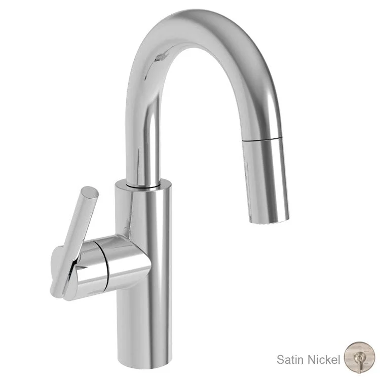 East Linear Single Handle Pull Down Bar/Prep Faucet